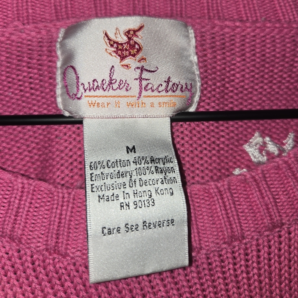 Vintage Quacker Factory Embroidered Flower Sweater Medium - Picture 6 of 6